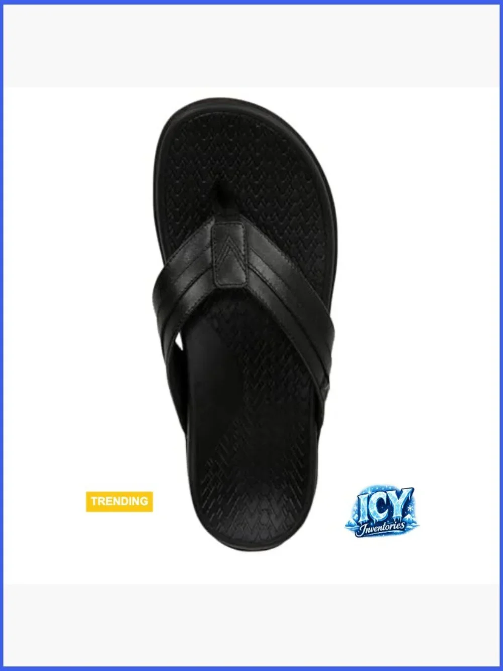 Leather-Trimmed Thong Sandal with Cushioned Footbed